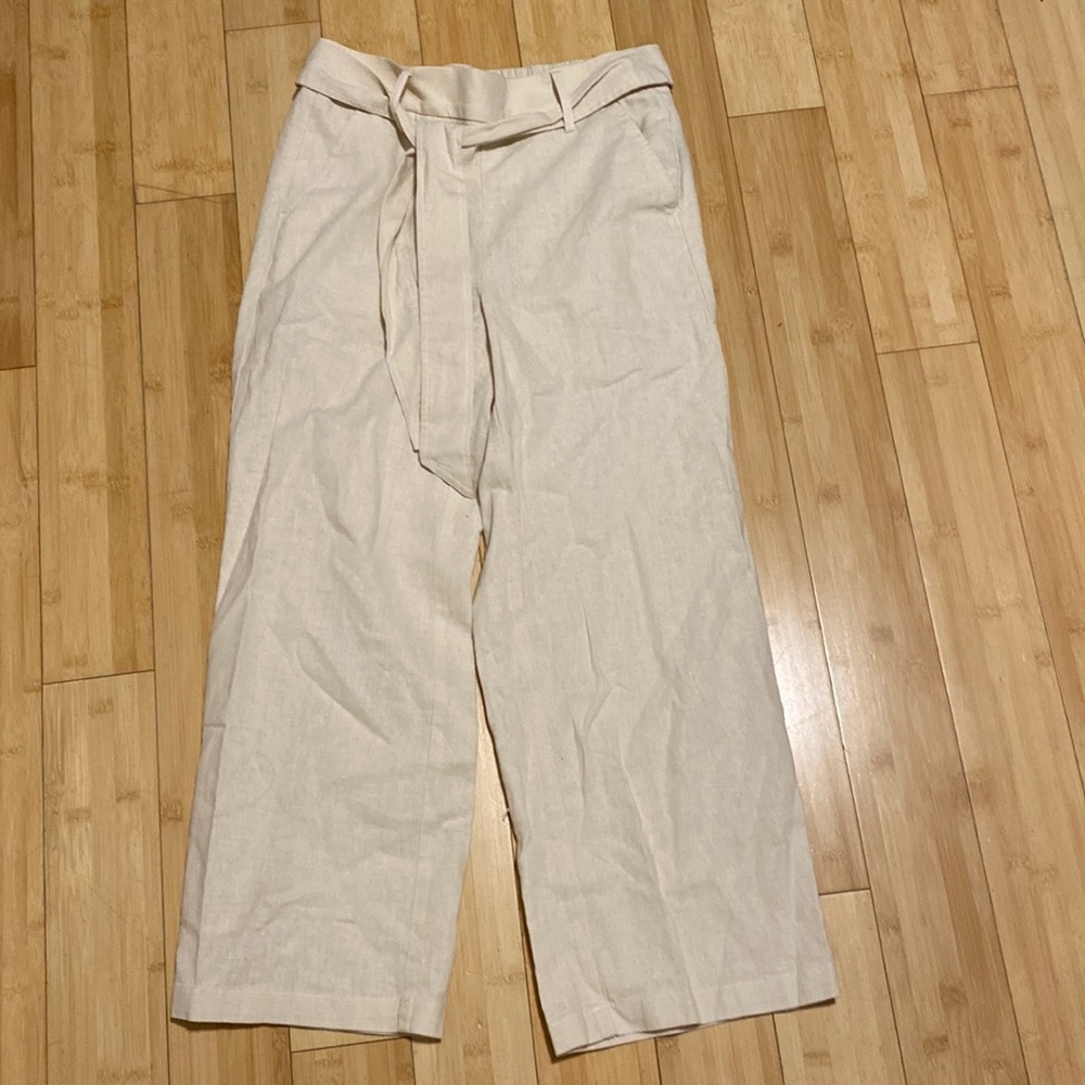 NWT beige JCrew paper bag pants size 2